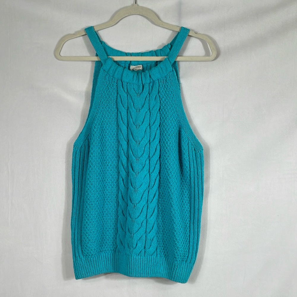 Pilcro Sweater Tank Size XL Aqua Blue Knit Top EUC
